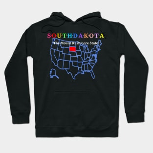 South Dakota, USA. The Mount Rushmore State. (With Map) Hoodie